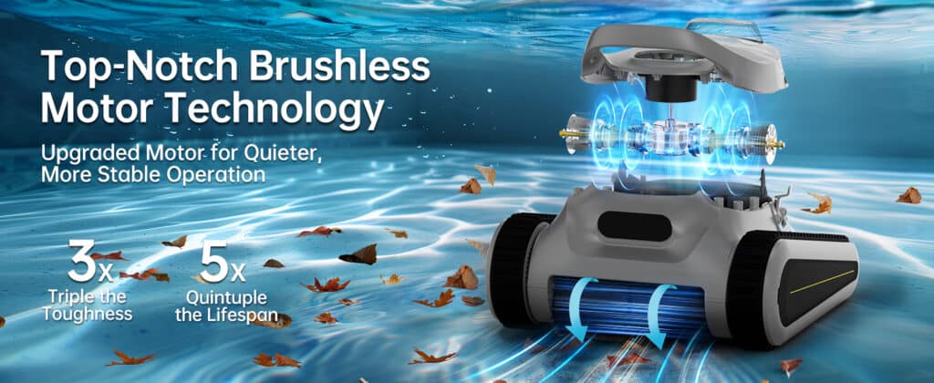 sat0004 inground pool cleaners - Top-Notch Brushless Motor Technology